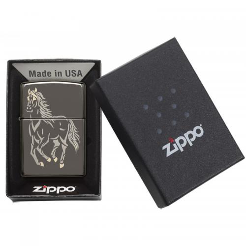 Zippo - Running Horse Black Ice - Windproof Lighter
